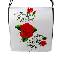 Red Roses Decor Clipart Flap Messenger Bag (l) 