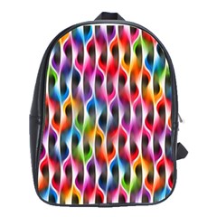 Rainbow Psychedelic Waves  School Bags(large) 