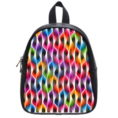 Rainbow Psychedelic Waves  School Bags (small) 