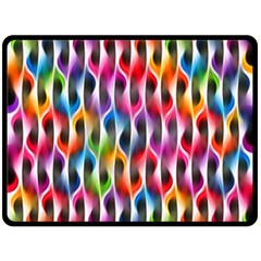 Rainbow Psychedelic Waves  Fleece Blanket (large) 