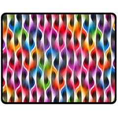 Rainbow Psychedelic Waves  Fleece Blanket (medium) 