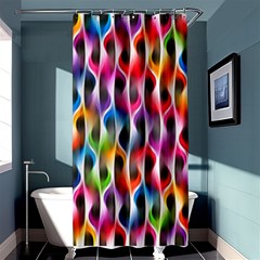 Rainbow Psychedelic Waves  Shower Curtain 36  X 72  (stall)  by KirstenStar