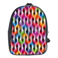 Rainbow Psychedelic Waves  School Bags (xl) 