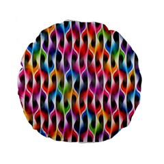 Rainbow Psychedelic Waves  Standard 15  Premium Flano Round Cushions