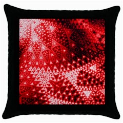 Red Fractal Lace Throw Pillow Cases (black) by KirstenStar