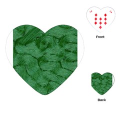 Woven Skin Green Playing Cards (heart) 