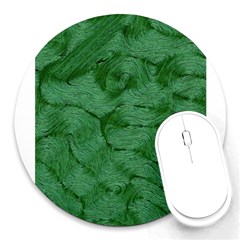 Woven Skin Green Round Mousepads