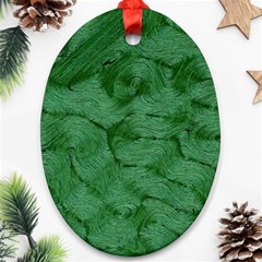 Woven Skin Green Ornament (oval) 