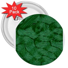 Woven Skin Green 3  Buttons (10 Pack) 