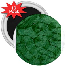 Woven Skin Green 3  Magnets (10 Pack) 