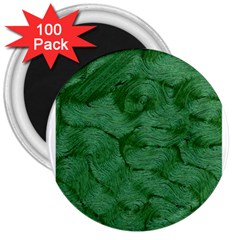 Woven Skin Green 3  Magnets (100 Pack)