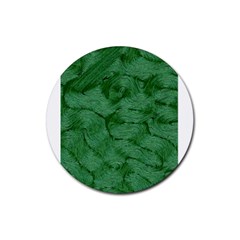 Woven Skin Green Rubber Coaster (round) 