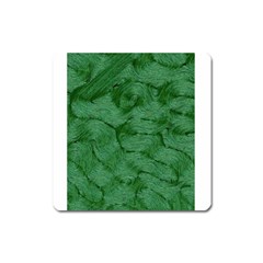 Woven Skin Green Square Magnet