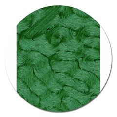 Woven Skin Green Magnet 5  (round) by InsanityExpressed