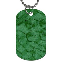 Woven Skin Green Dog Tag (one Side)