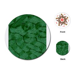 Woven Skin Green Playing Cards (round) 