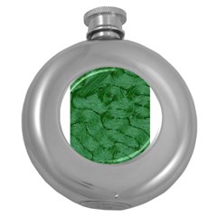 Woven Skin Green Round Hip Flask (5 Oz)