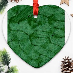 Woven Skin Green Heart Ornament (2 Sides) by InsanityExpressed