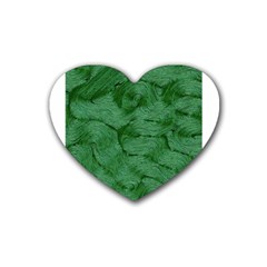 Woven Skin Green Rubber Coaster (heart) 