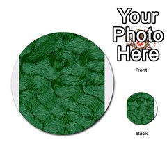 Woven Skin Green Multi-purpose Cards (round) 