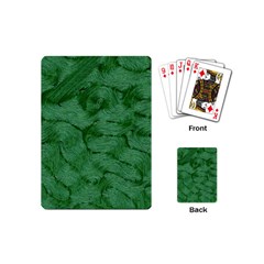 Woven Skin Green Playing Cards (mini)  by InsanityExpressed