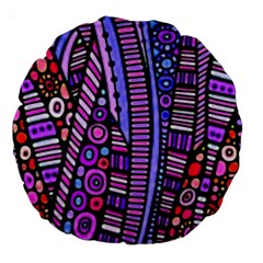 Stained Glass Tribal Pattern Large 18  Premium Round Cushions