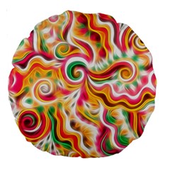 Sunshine Swirls Large 18  Premium Round Cushions