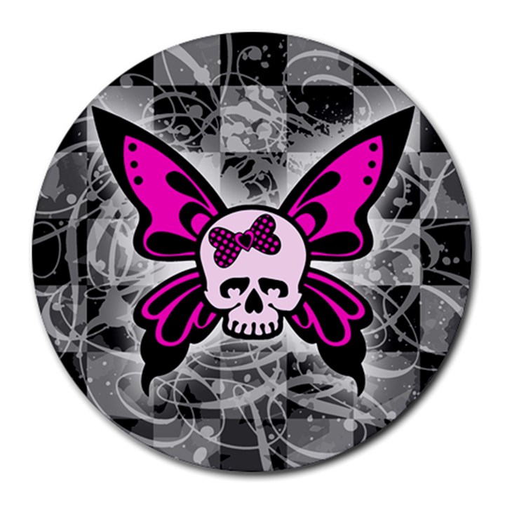 Skull Butterfly Round Mousepads