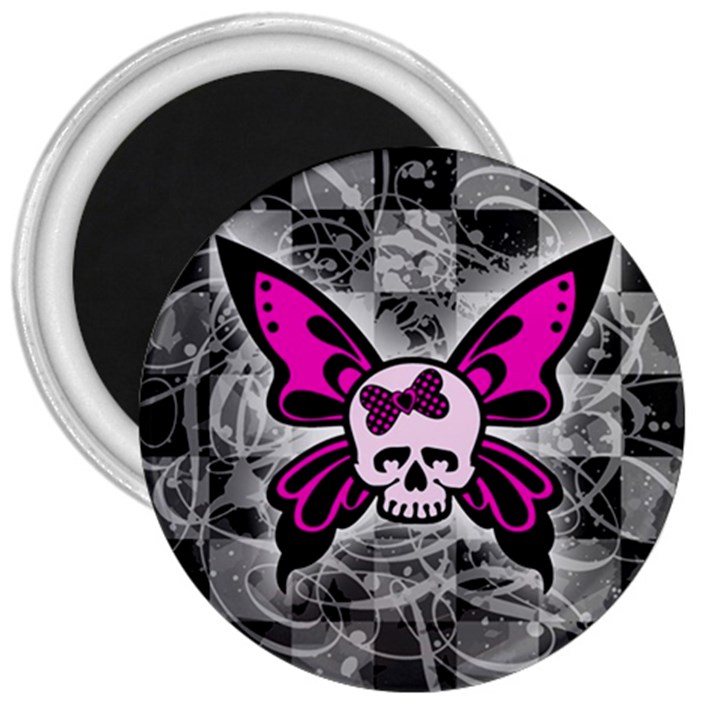 Skull Butterfly 3  Magnets