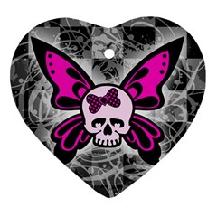 Skull Butterfly Ornament (heart) 