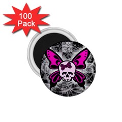 Skull Butterfly 1 75  Magnets (100 Pack) 