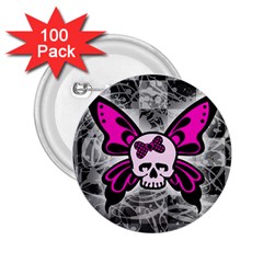 Skull Butterfly 2 25  Buttons (100 Pack) 