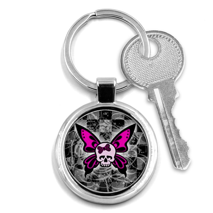 Skull Butterfly Key Chains (Round) 