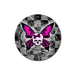 Skull Butterfly Magnet 3  (Round) Front