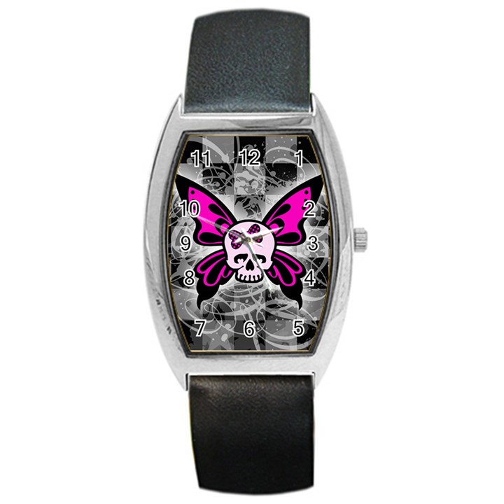 Skull Butterfly Barrel Metal Watches