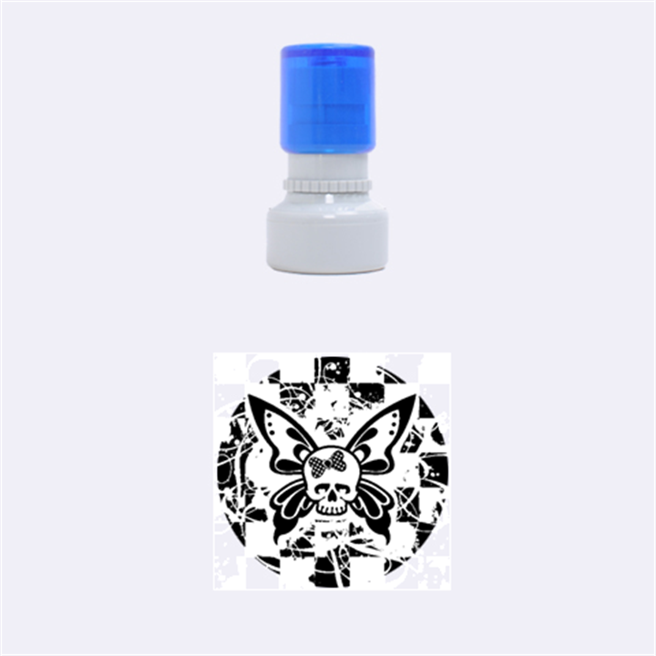 Skull Butterfly Rubber Round Stamps (Small)