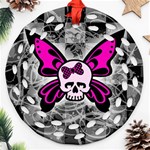 Skull Butterfly Ornament (Round Filigree)  Front