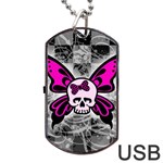 Skull Butterfly Dog Tag USB Flash (Two Sides)  Back