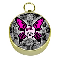 Skull Butterfly Gold Compasses