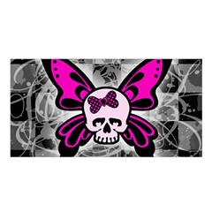 Skull Butterfly Satin Shawl