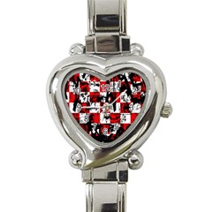 Emo Checker Graffiti Heart Italian Charm Watch by ArtistRoseanneJones