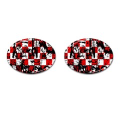 Emo Checker Graffiti Cufflinks (oval)