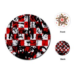 Emo Checker Graffiti Playing Cards (round)  by ArtistRoseanneJones