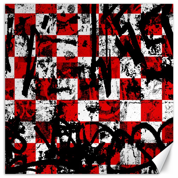 Emo Checker Graffiti Canvas 20  x 20  