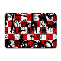 Emo Checker Graffiti Small Doormat  by ArtistRoseanneJones