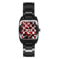 Emo Checker Graffiti Stainless Steel Barrel Watch by ArtistRoseanneJones