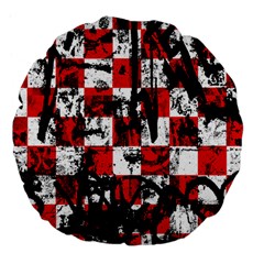 Emo Checker Graffiti Large 18  Premium Flano Round Cushions by ArtistRoseanneJones