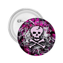 Pink Skull Splatter 2 25  Buttons by ArtistRoseanneJones