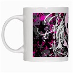 Pink Skull Splatter White Mugs Left