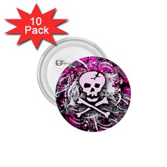 Pink Skull Splatter 1 75  Buttons (10 Pack)